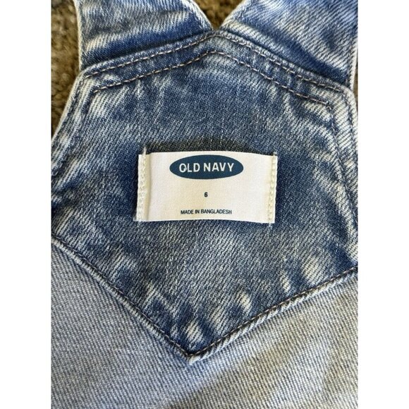 OLD NAVY Denim Acid Wash Overalls Straight Leg Workwear Y2K 90s Retro Casual 6 - Picture 4 of 12